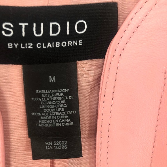 Pink Certified Leather Jacket - Claiborne - M - Picture 7 of 10